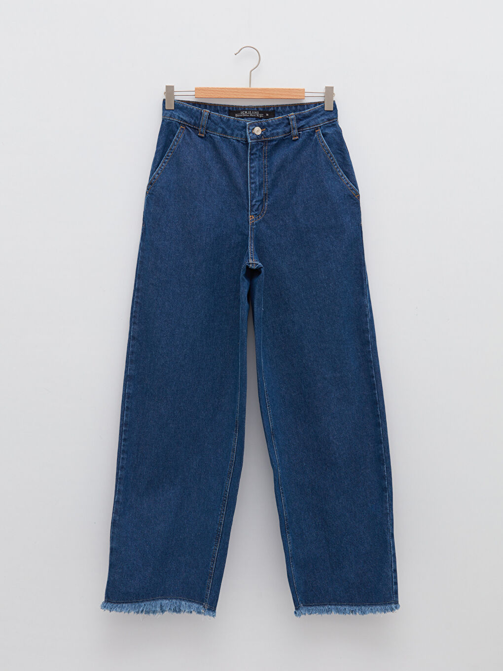 İndigo Standart Fit Cep Detaylı Kadın Rodeo Jean Pantolon-5