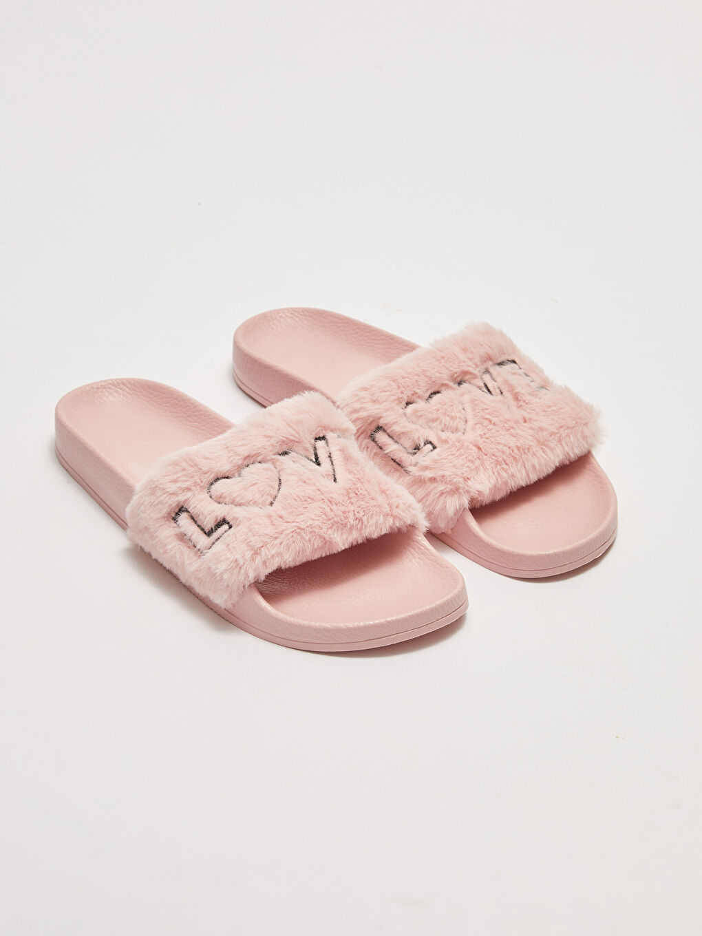 Pembe Tek Bantlı Nakış Detaylı Kadın Ev Terliği