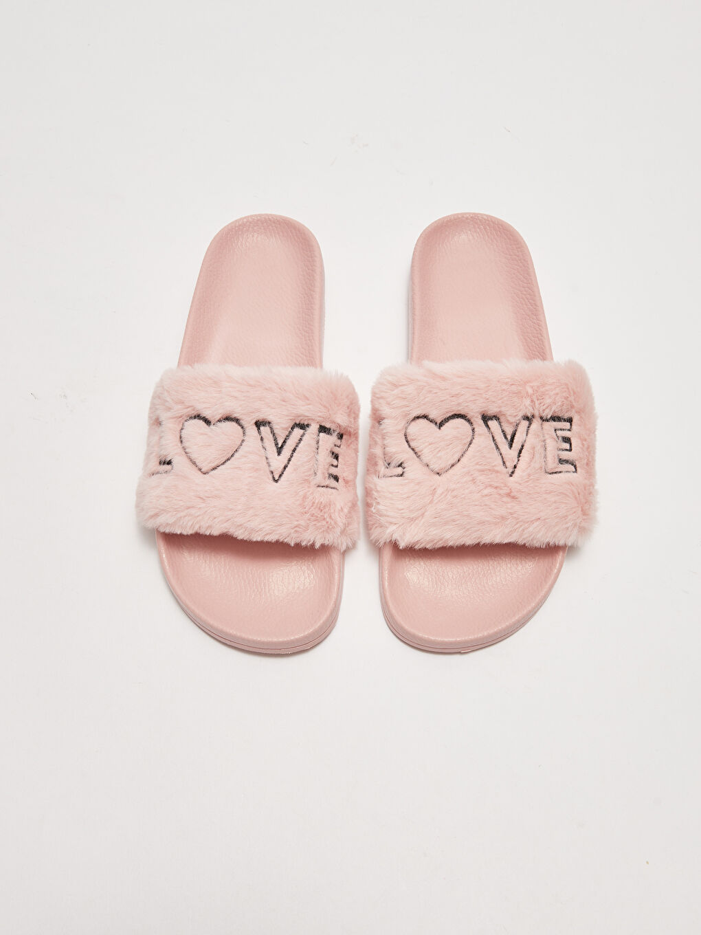 Pembe Tek Bantlı Nakış Detaylı Kadın Ev Terliği-2