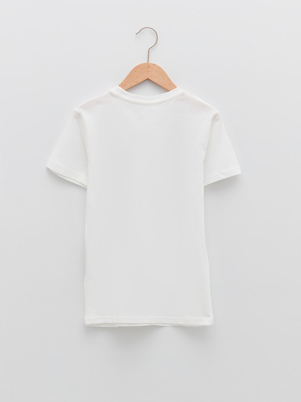 Ekru Bisiklet Yaka Baskılı Kısa Kollu Pamuklu Erkek Çocuk Tişört-1
