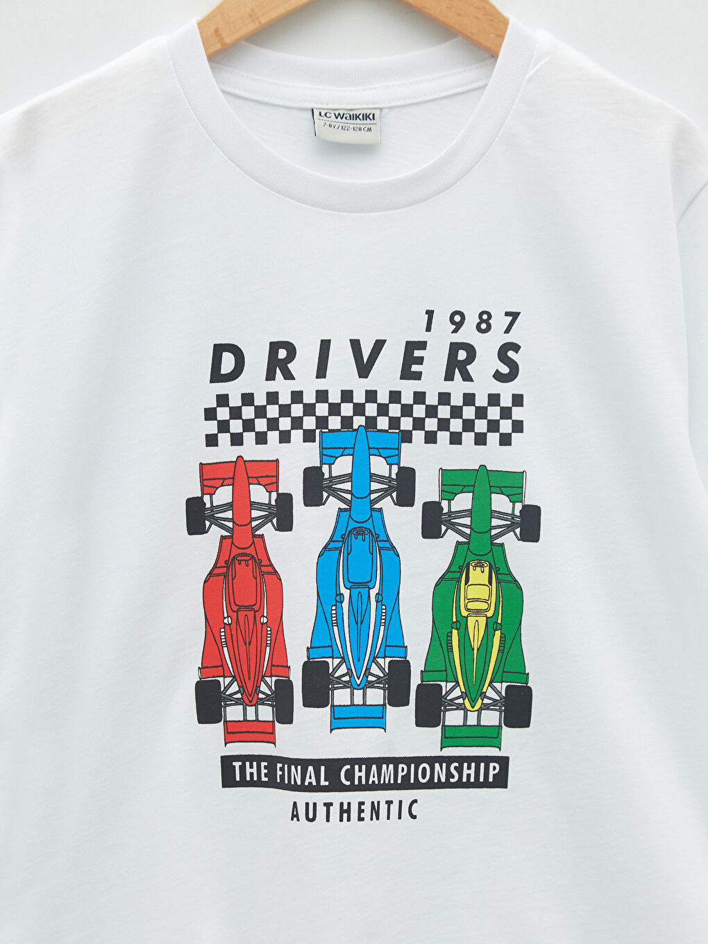 تيشيرت قطن مطبوع بياقة دائرية وكم قصير للأولاد-2