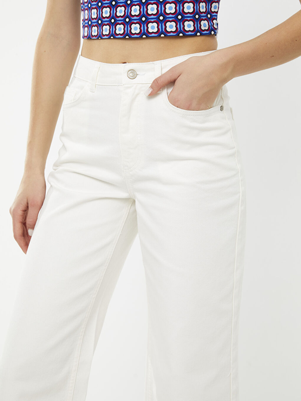 LCW Jeans Hoch taillierte Weite Hose mit Taschen-Details für Damen Rodeo Jeans -S2FM59Z8-844