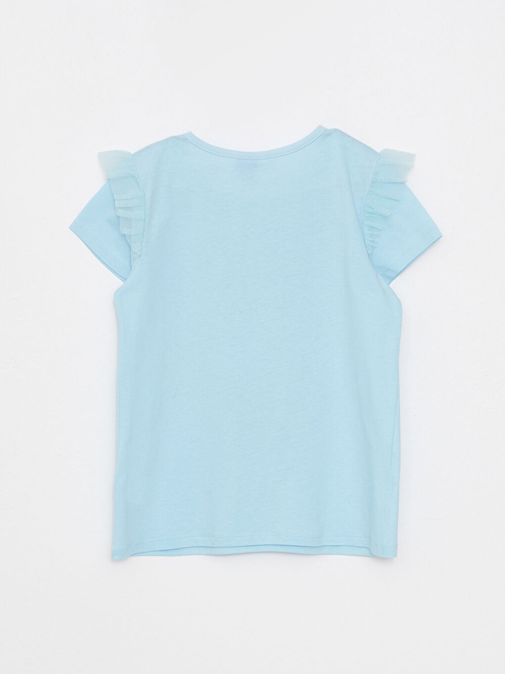 Crew Neck Elsa Printed Short Sleeve Girl's Pajamas Set -S2FM69Z4-G2P