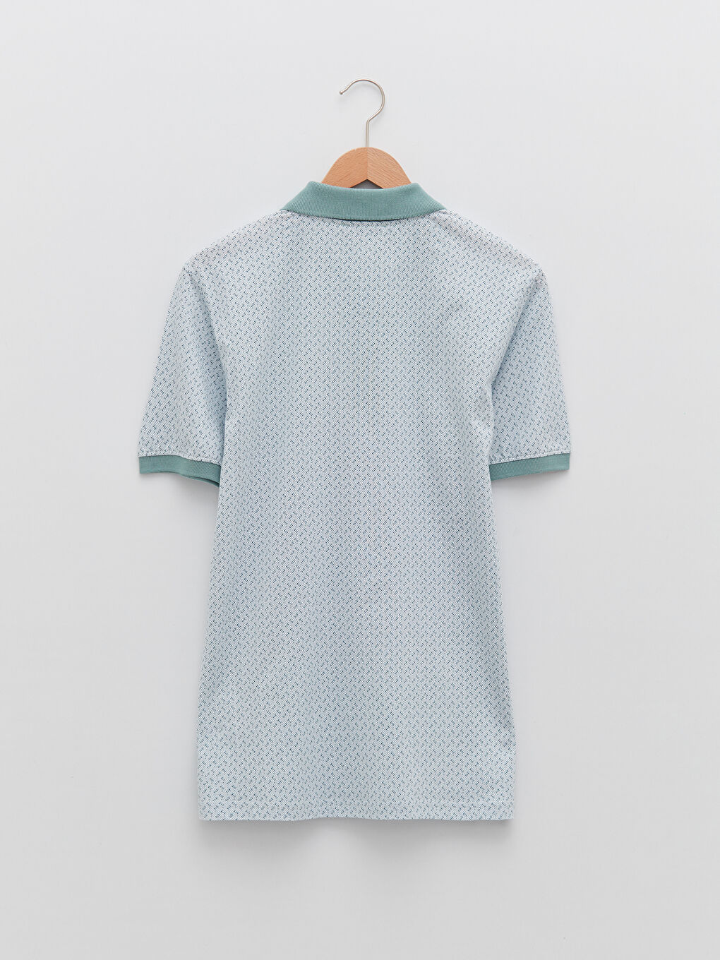 Yeşil Polo Yaka Kısa Kollu Penye Erkek Tişört-6