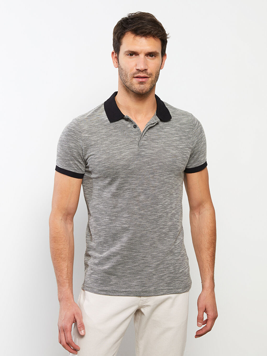 T-shirt pour Hommes à Manches Courtes en Jersey à Col Polo-2