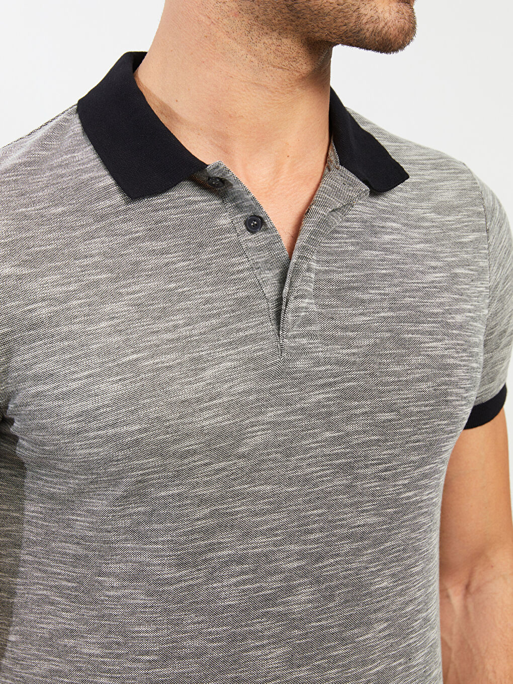 T-shirt pour Hommes à Manches Courtes en Jersey à Col Polo-3