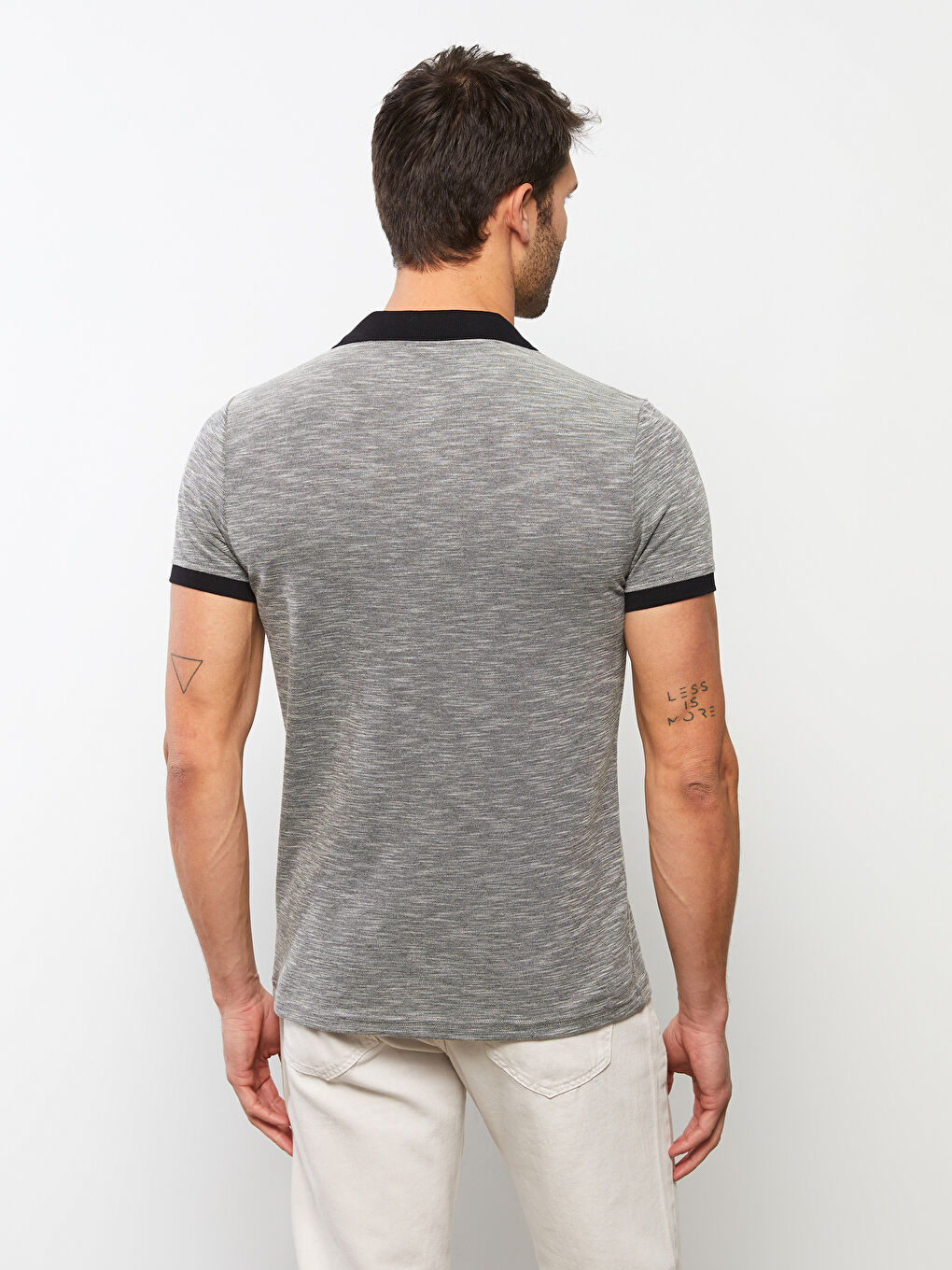 T-shirt pour Hommes à Manches Courtes en Jersey à Col Polo-4