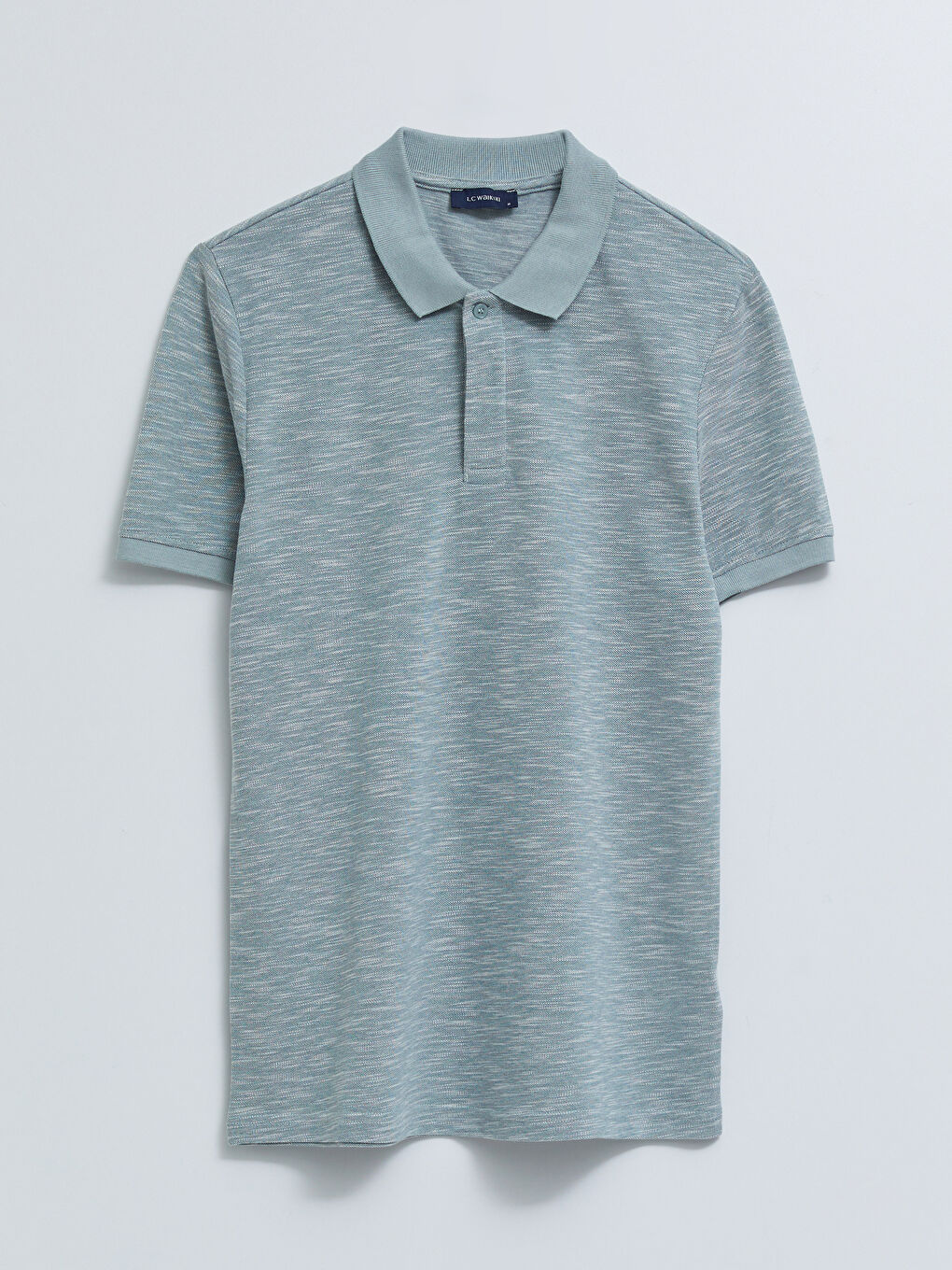 Yeşil Polo Yaka Kısa Kollu Penye Erkek Tişört