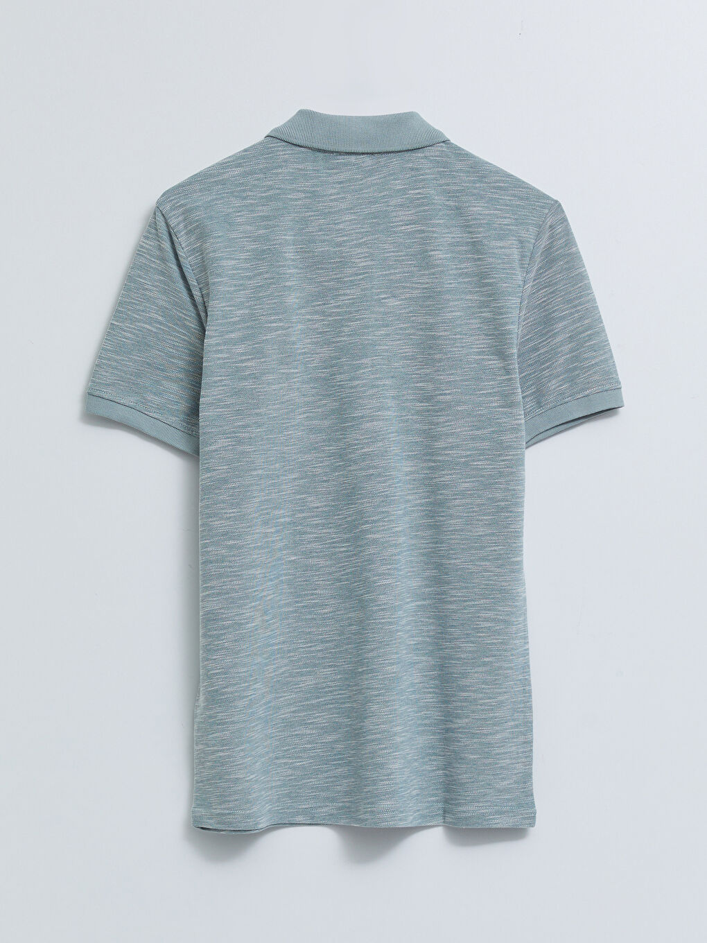 Yeşil Polo Yaka Kısa Kollu Penye Erkek Tişört-1