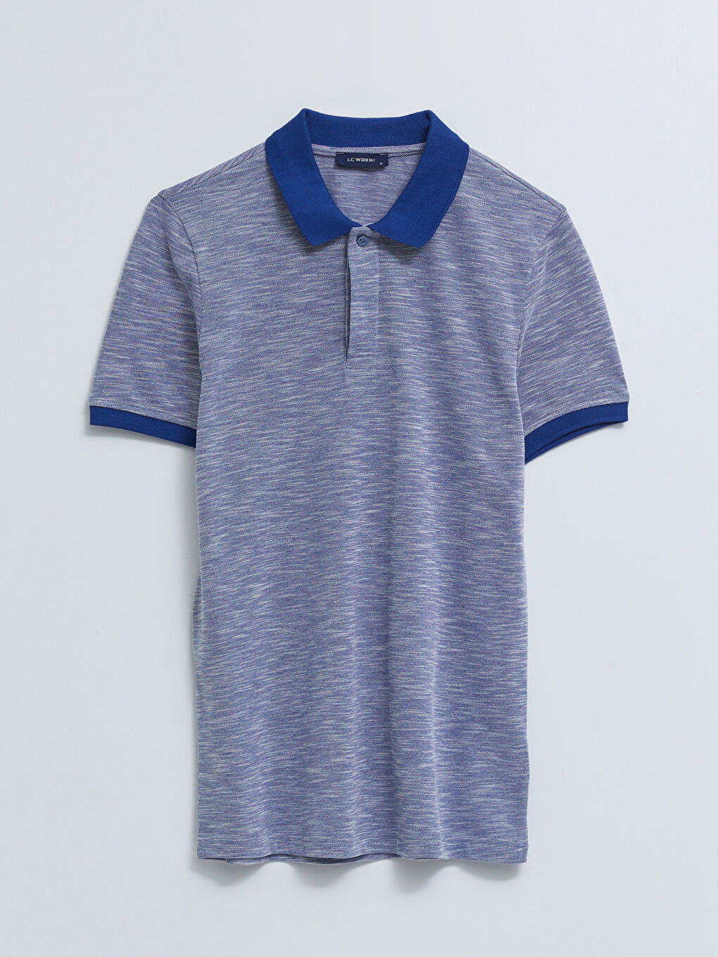 تي شيرت رجالي بياقة بولو وكم قصير من قماش جيرسي-5