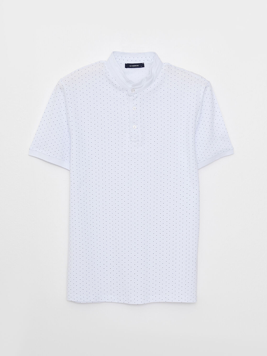 LCWAIKIKI Classic Grandad Collar Short Sleeve Patterned Men's T-Shirt -S2FM83Z8-K7U