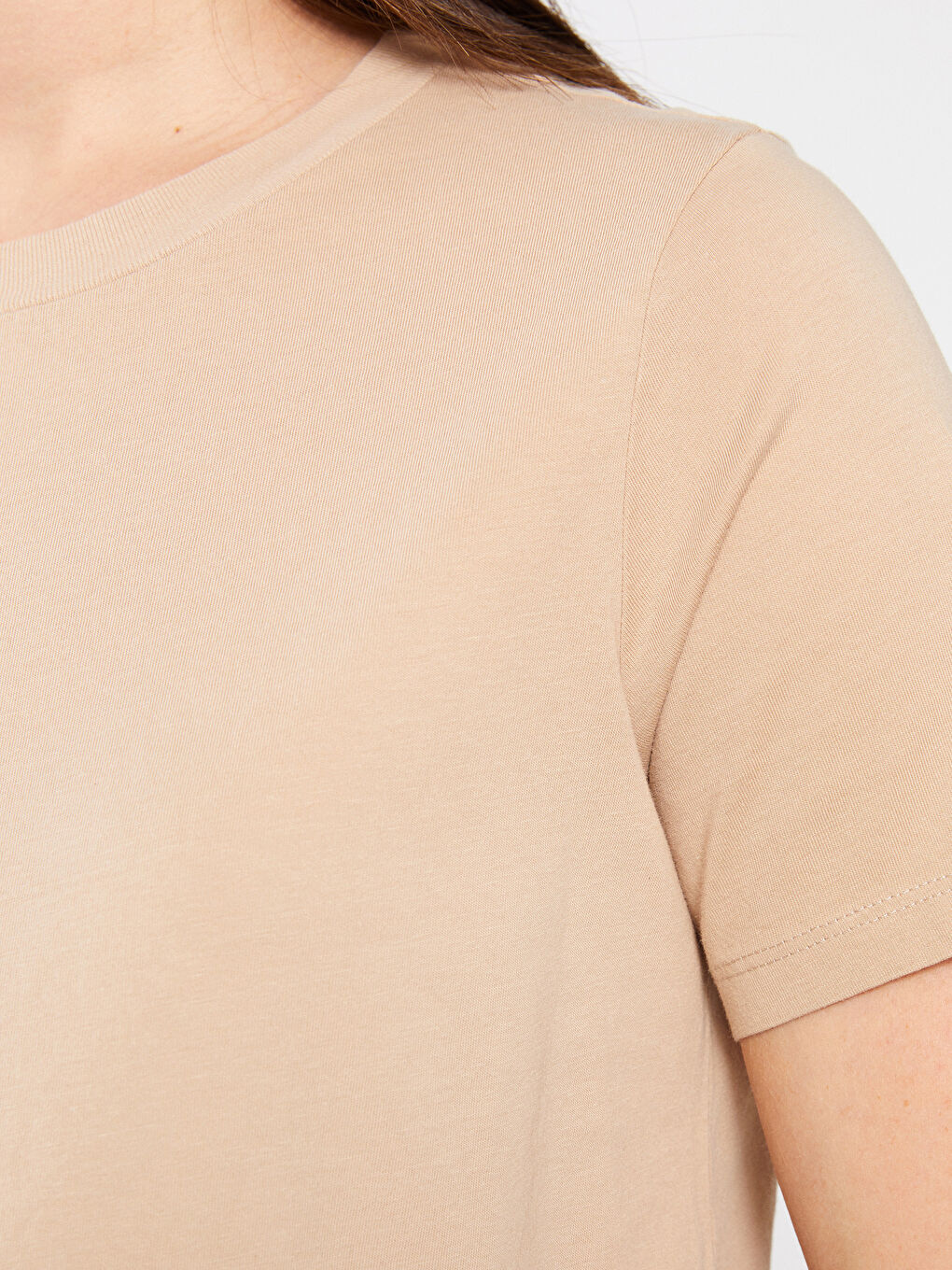 Crew Neck Regular Short Sleeve Cotton Maternity T-shirt-3