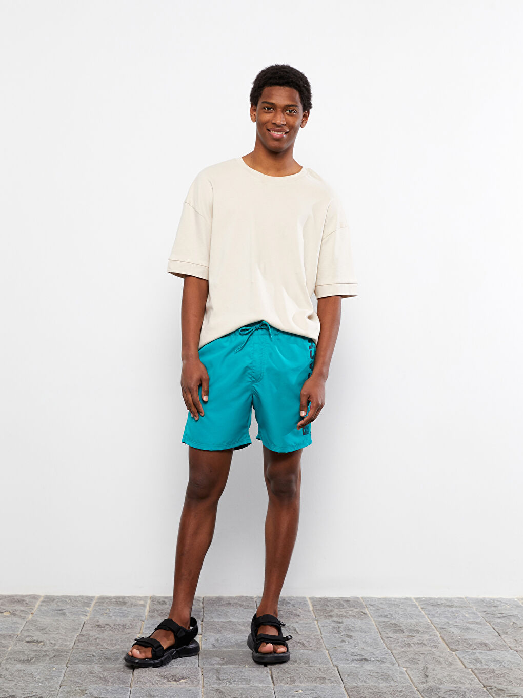 Short Printed Men's Swimming Shorts -S2FN38Z8-GZD