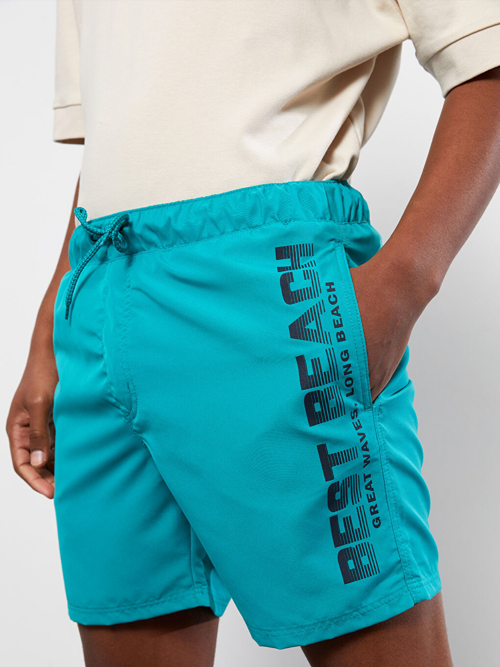 Short Printed Men's Swimming Shorts -S2FN38Z8-GZD