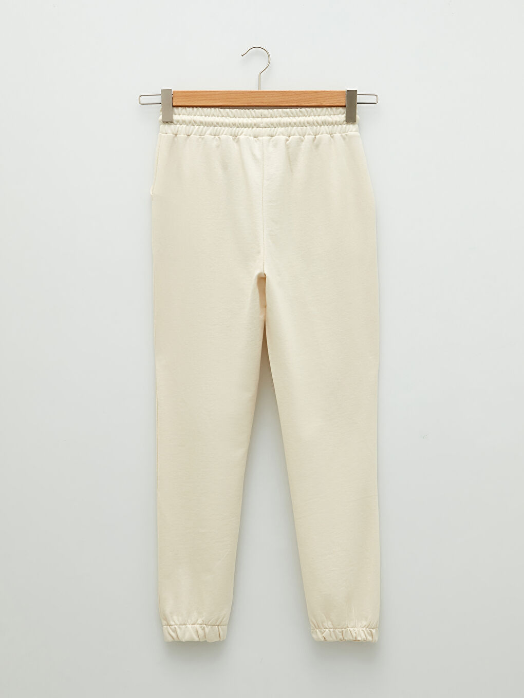 Bej Beli Lastikli Baskılı Hamile Jogger Eşofman Altı-5