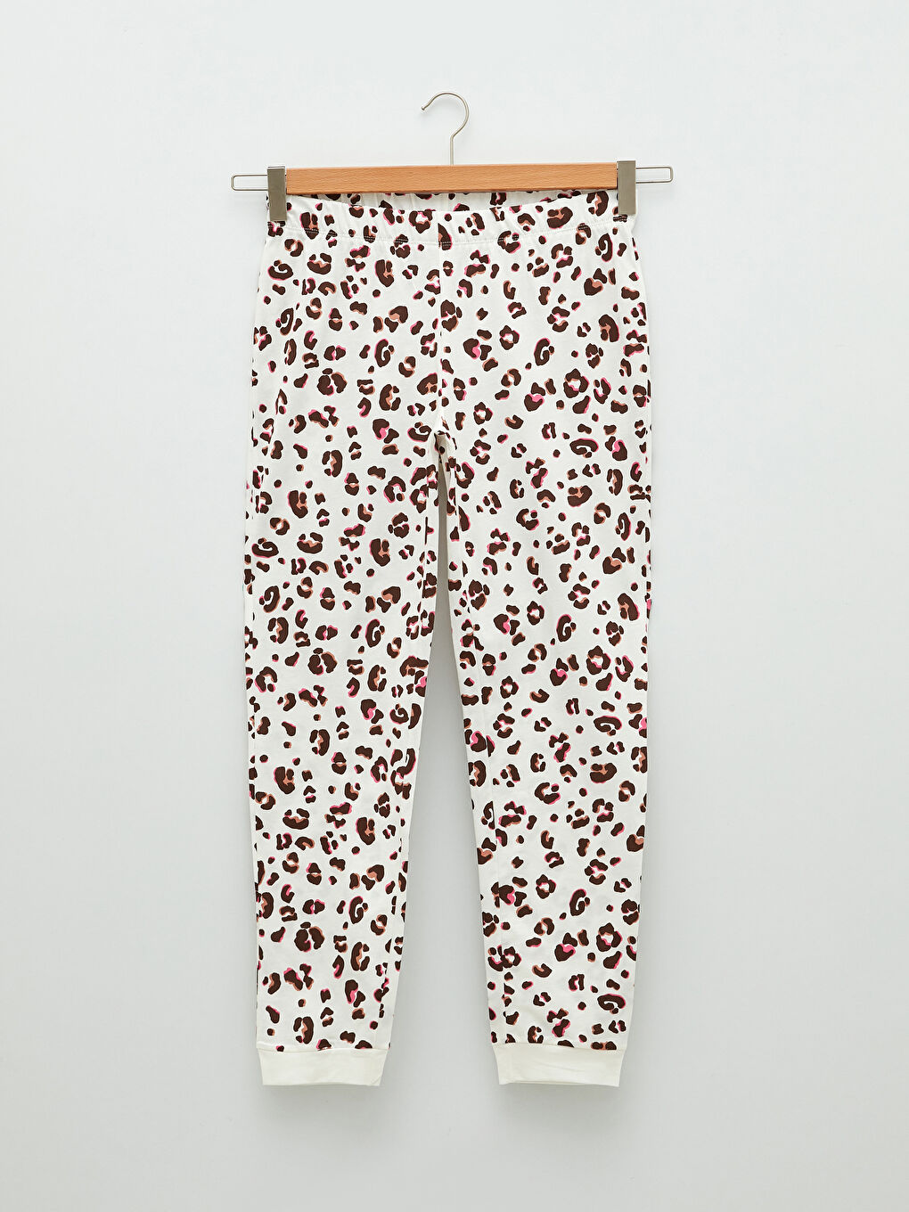 Set de pijama din bumbac cu mânecă lungă imprimată și guler rotund pentru femei-8