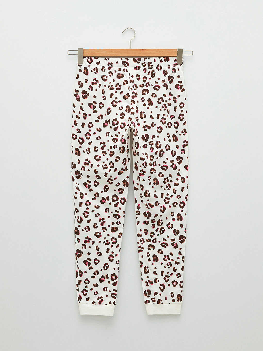 Set de pijama din bumbac cu mânecă lungă imprimată și guler rotund pentru femei-9