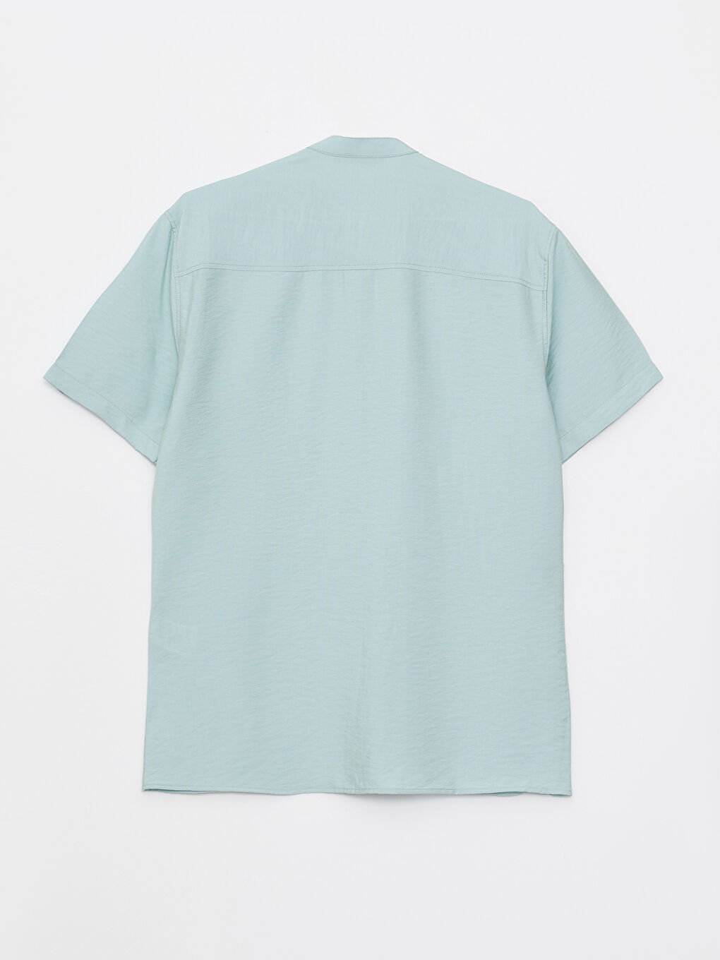 Yeşil Regular Fit Kısa Kollu Viskon Erkek Gömlek-6