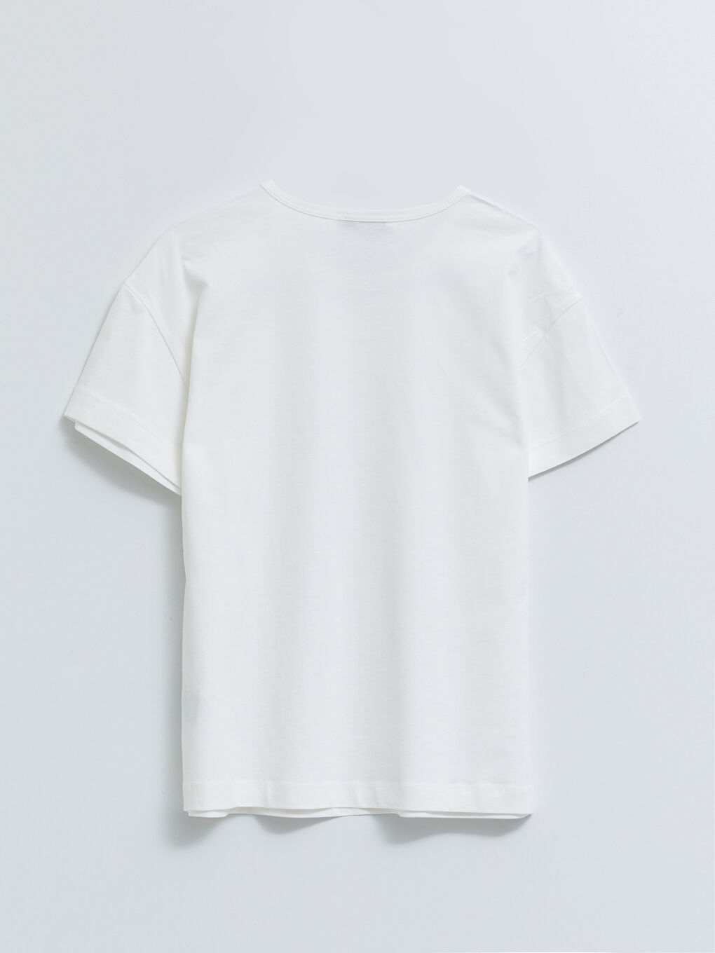 Crew Neck Straight Short Sleeve Cotton Women's T-Shirt-6