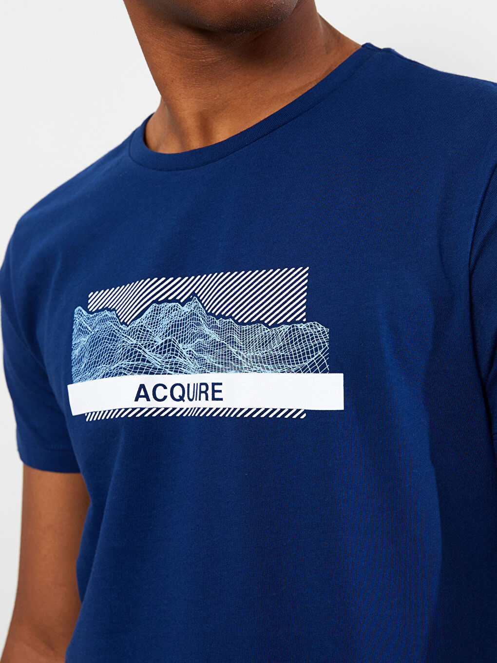 Crew Neck Short Sleeve Printed Combed Cotton Men's T-shirt-3