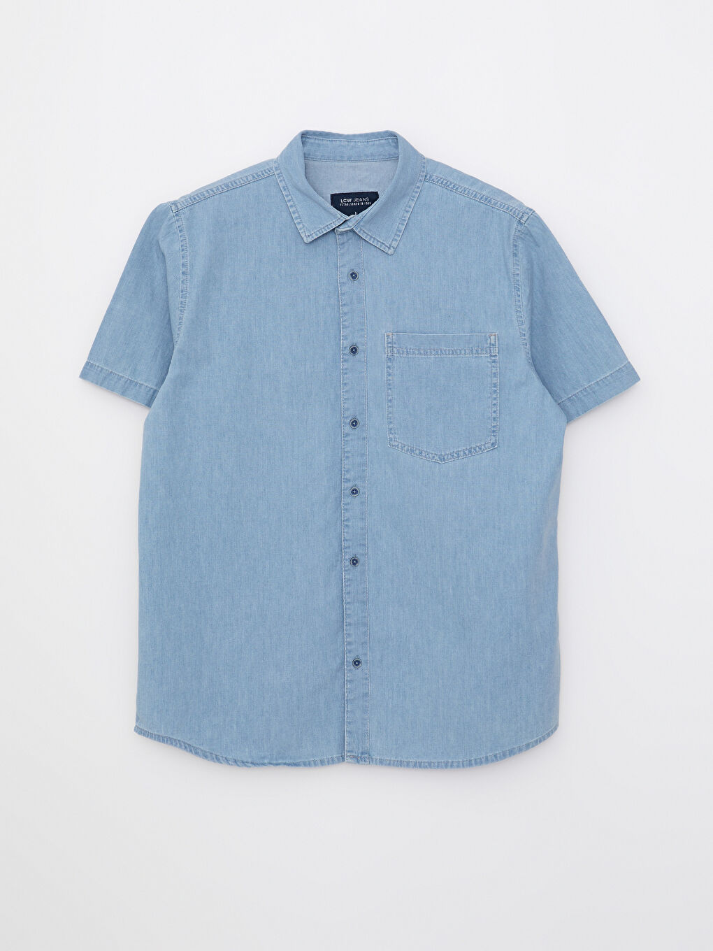 LCW Jeans Regular Fit Short Sleeve Men's Denim Shirt -S2FO21Z8-311