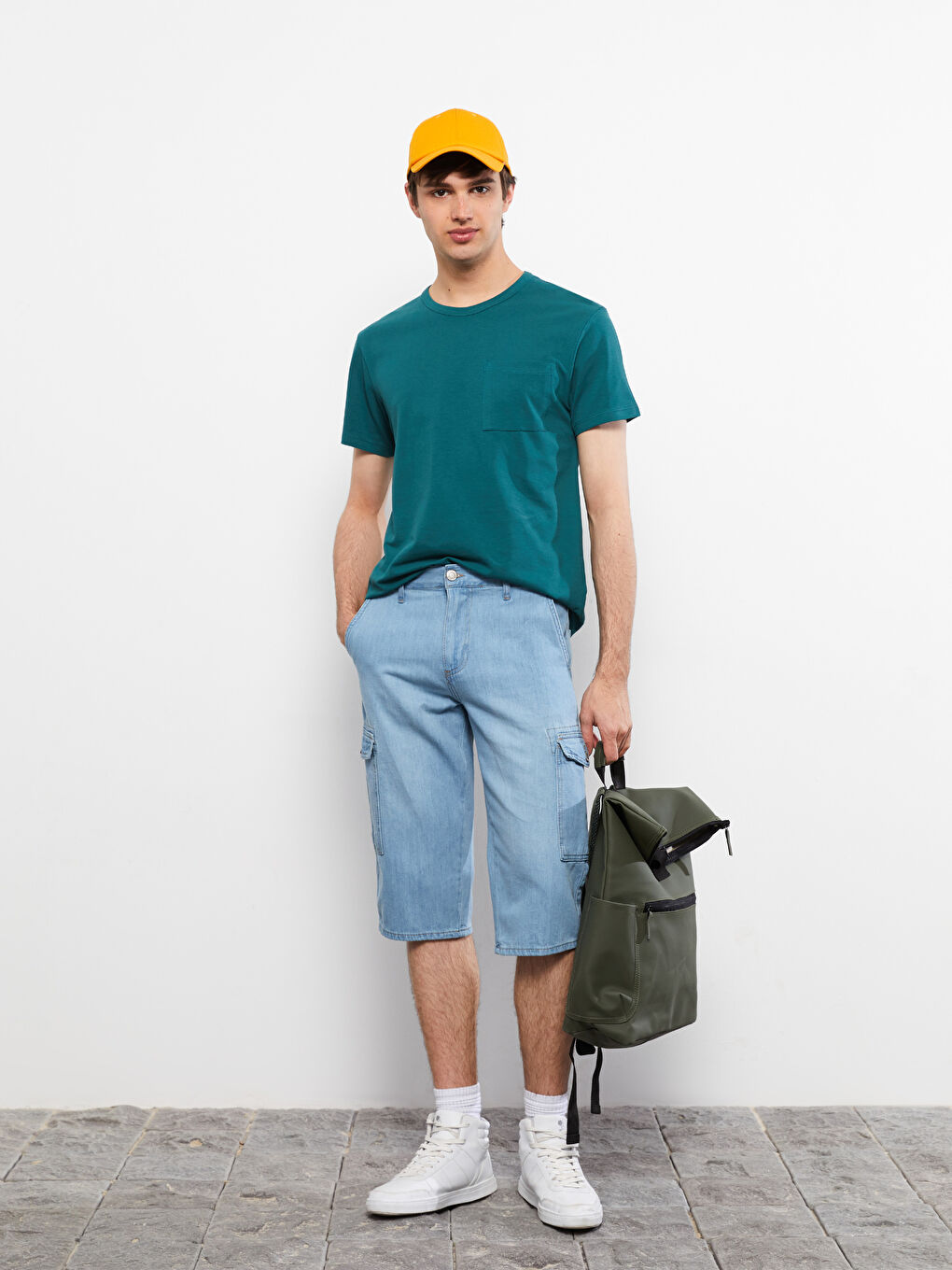 Comfortable Fit Men's Jean Bermuda Shorts -S2FO26Z8-311