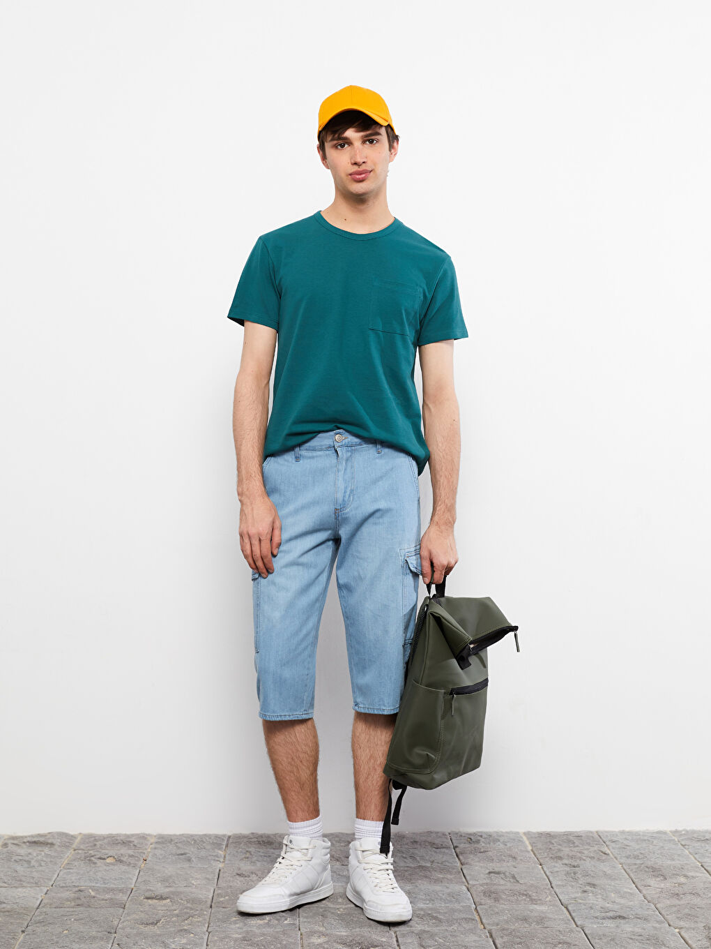 Comfortable Fit Men's Jean Bermuda Shorts -S2FO26Z8-311