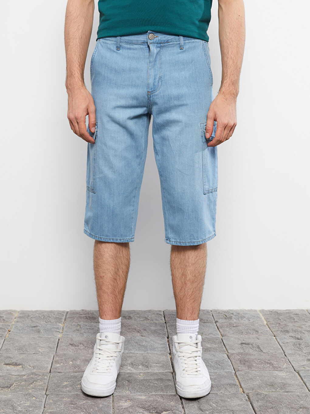 Comfortable Fit Men's Jean Bermuda Shorts -S2FO26Z8-311
