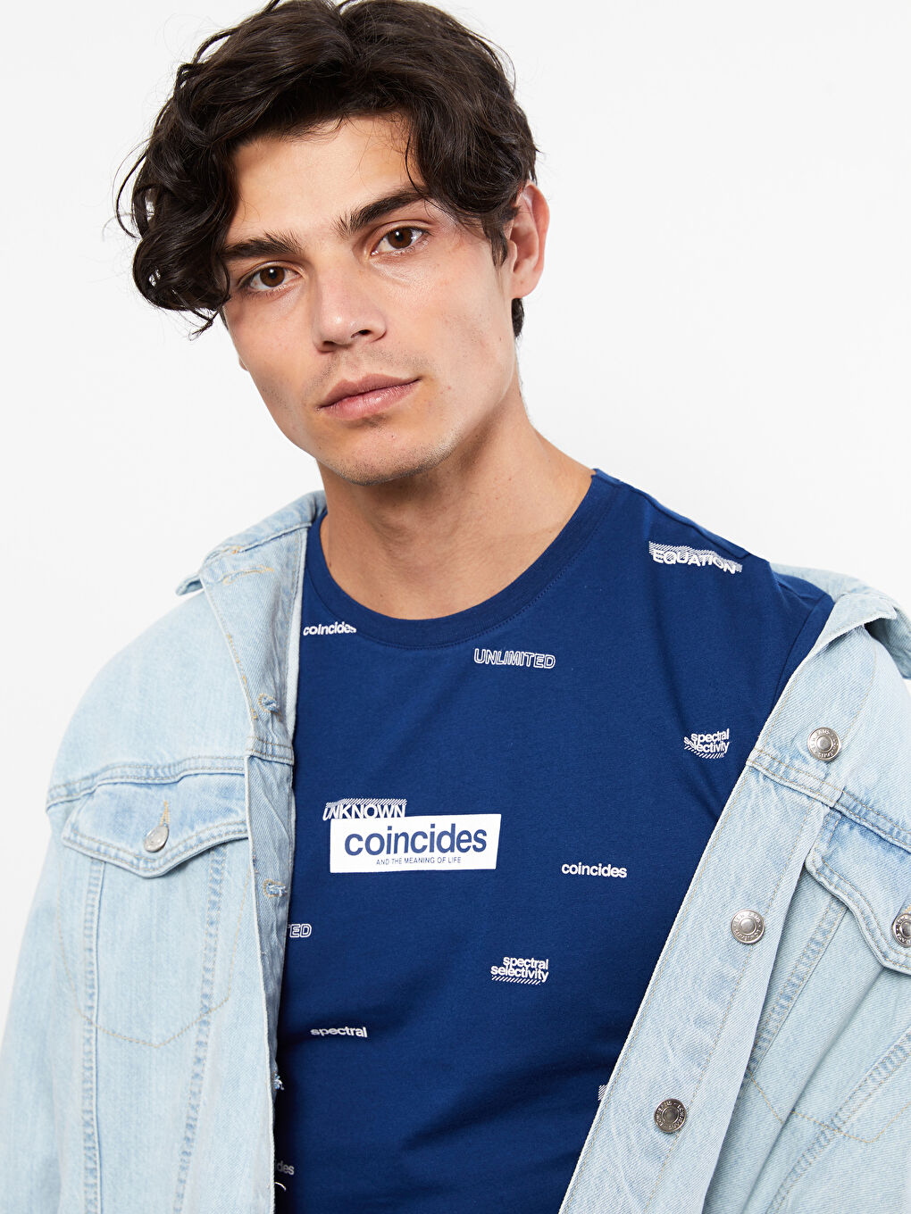 Crew Neck Short Sleeve Printed Combed Cotton Men's T-shirt -S2FO31Z8-HEU
