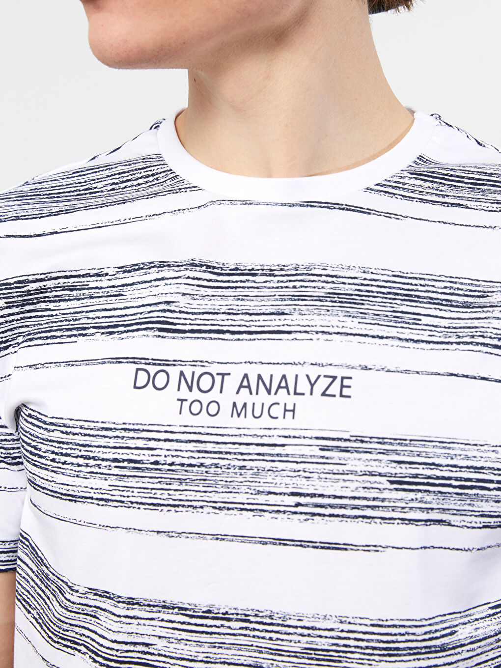 Crew Neck Short Sleeve Printed Combed Cotton Men's T-shirt-3