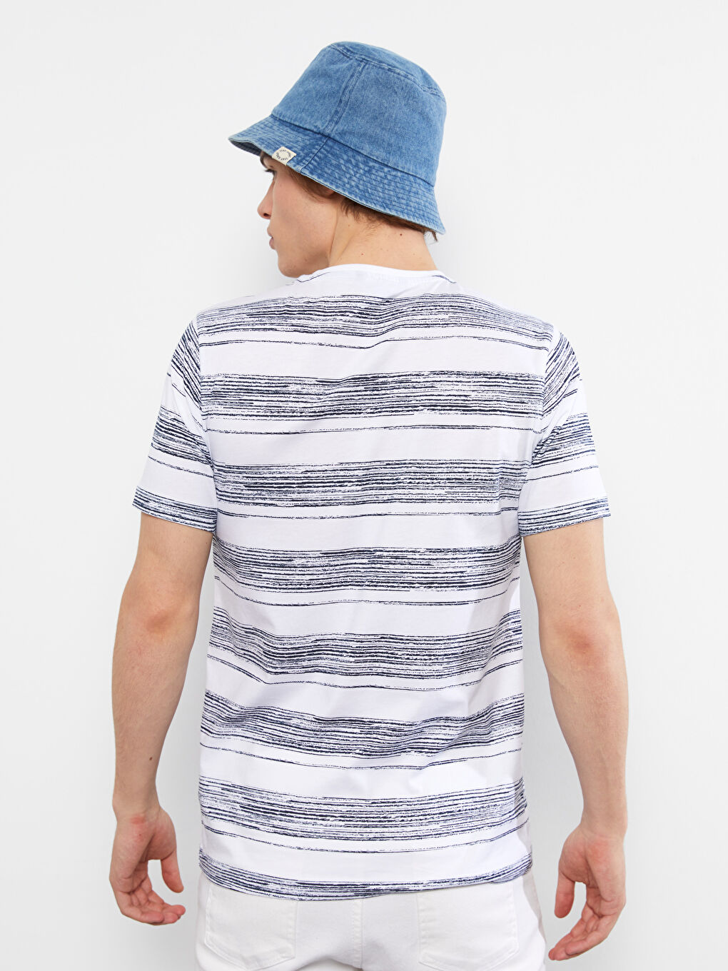 Crew Neck Short Sleeve Printed Combed Cotton Men's T-shirt-4