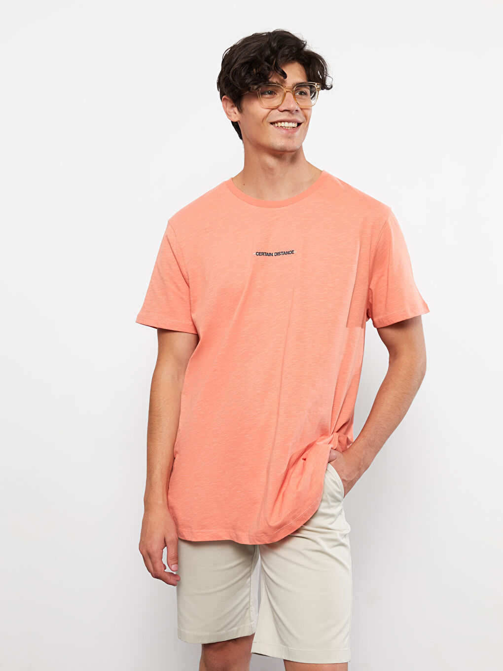 Crew Neck Short Sleeve Printed Combed Cotton Men's T-shirt-1