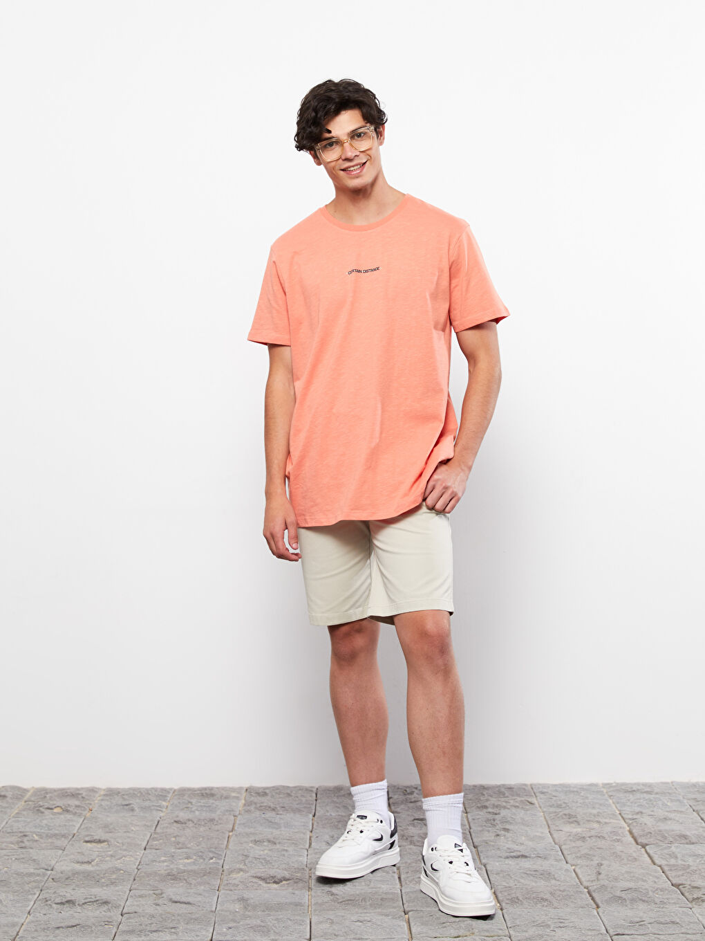 Crew Neck Short Sleeve Printed Combed Cotton Men's T-shirt-2