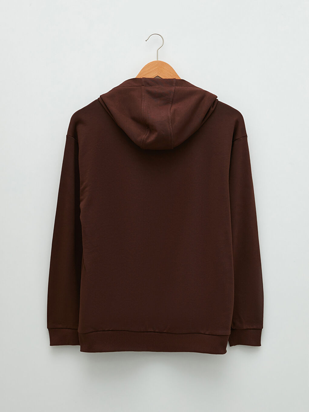 Kahverengi Uzun Kollu Erkek Hoodie-6