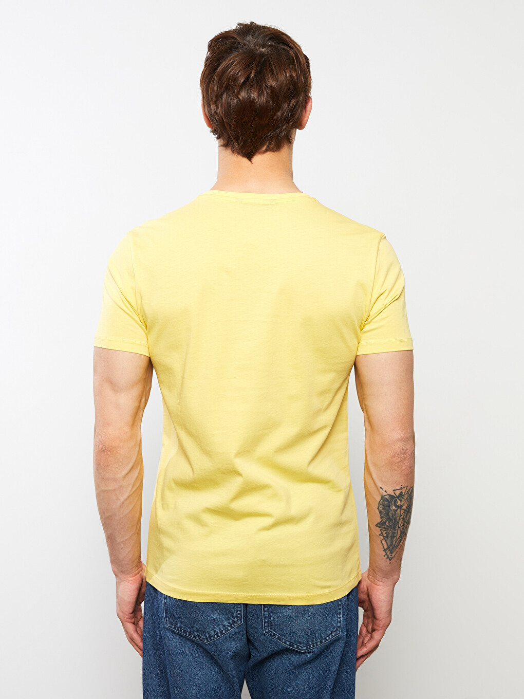 Crew Neck Short Sleeve Printed Combed Cotton Men's T-shirt-4