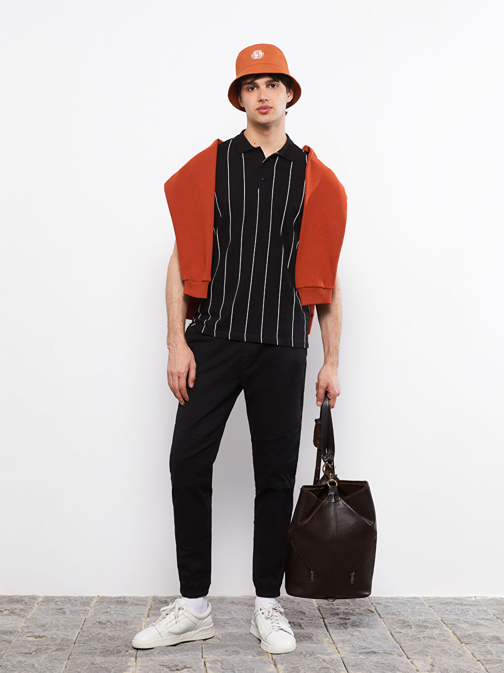 Polo Neck Short Sleeve Striped Jersey Men's T-Shirt