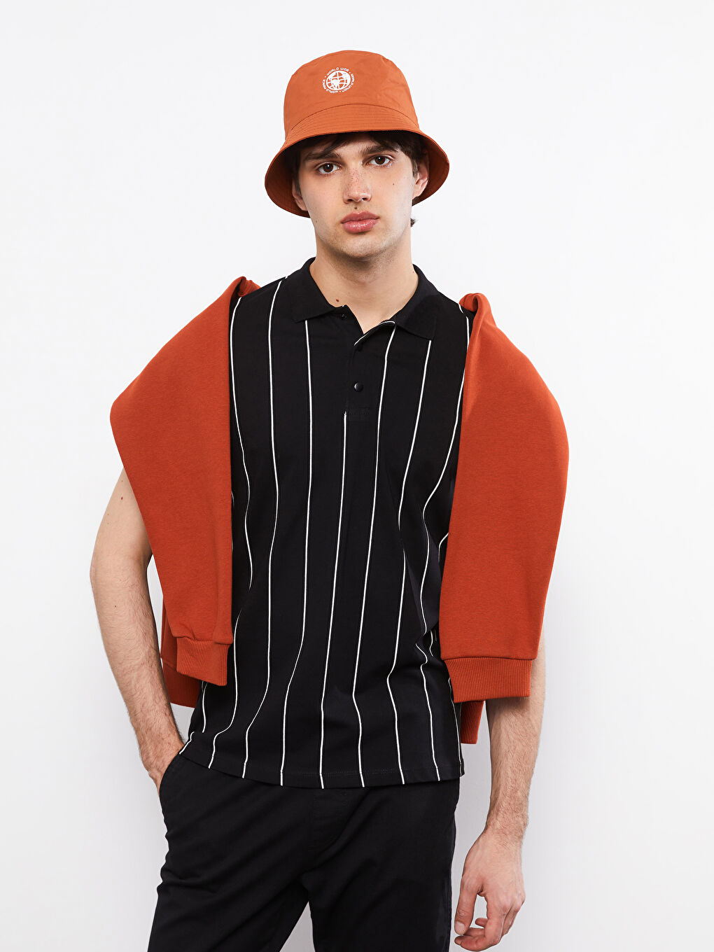 Polo Neck Short Sleeve Striped Jersey Men's T-Shirt-1