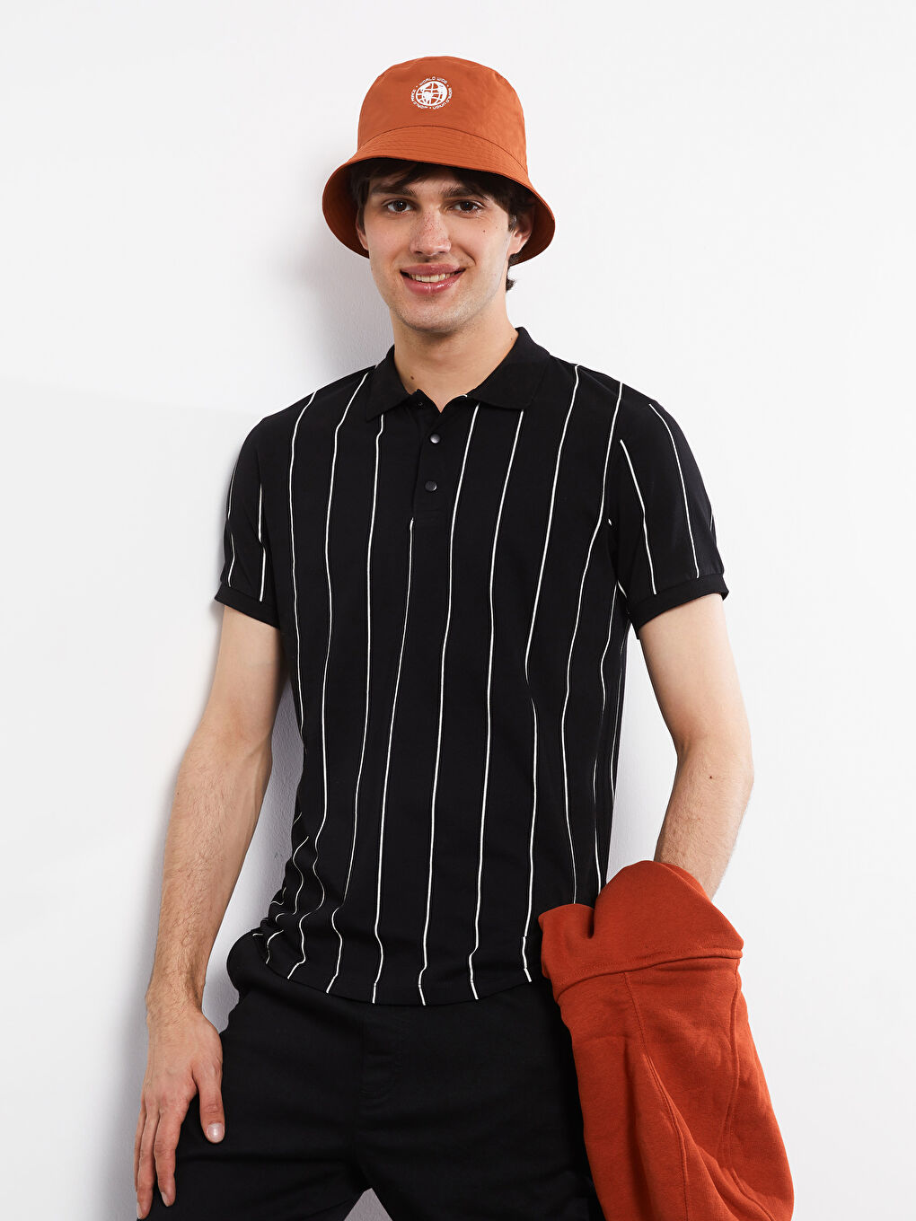 Polo Neck Short Sleeve Striped Jersey Men's T-Shirt-2