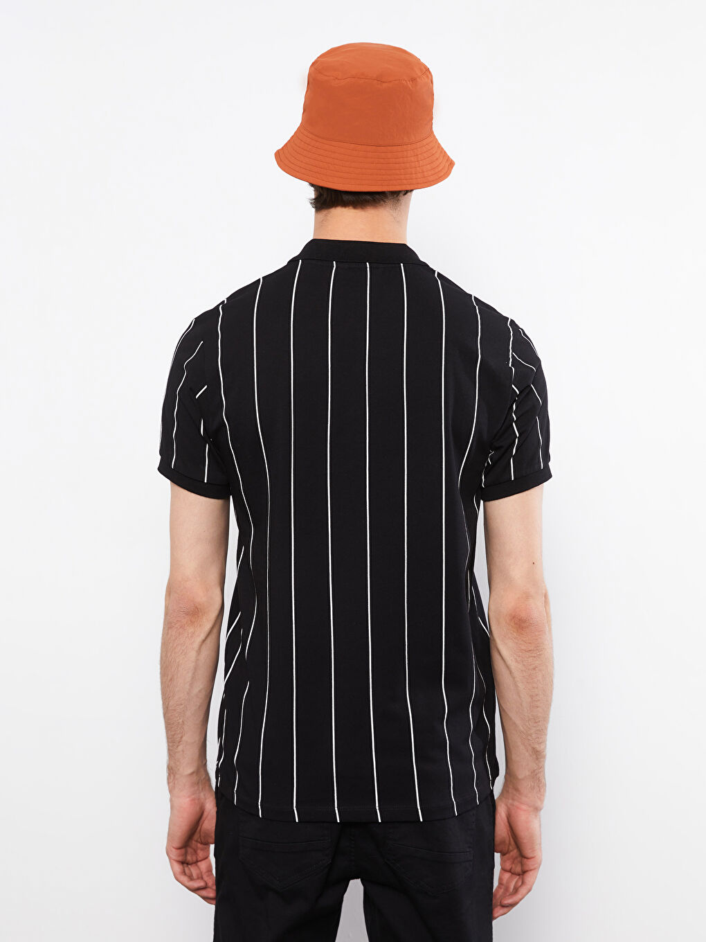 Polo Neck Short Sleeve Striped Jersey Men's T-Shirt-4