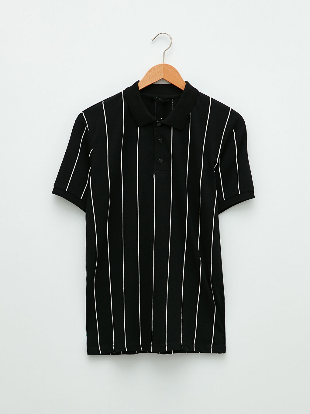 Polo Neck Short Sleeve Striped Jersey Men's T-Shirt-5