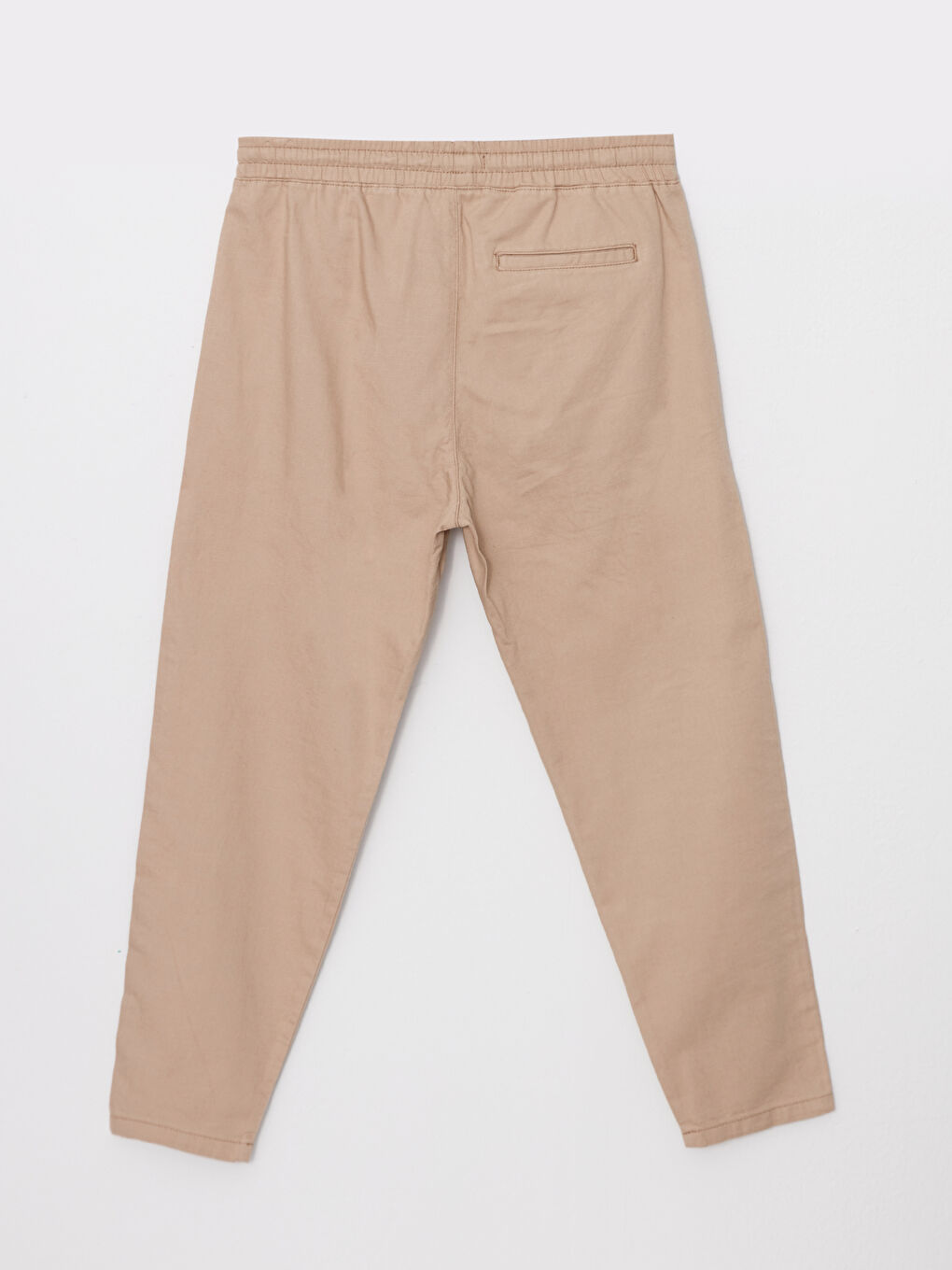 Bej Standart Kalıp Keten Görünümlü Erkek Pantolon-6