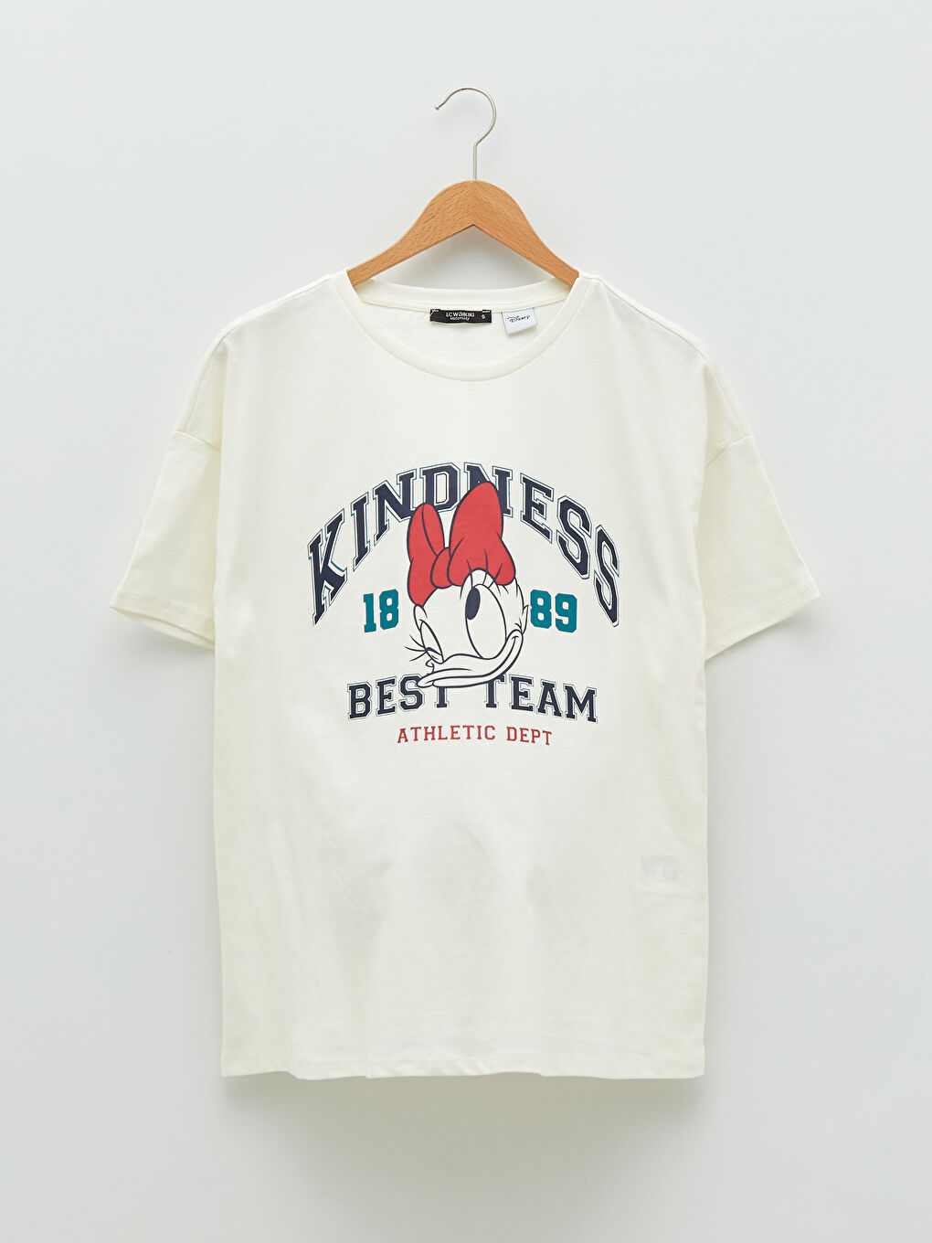 Crew Neck Daisy Duck Printed Short Sleeve Cotton Maternity T-Shirt-4