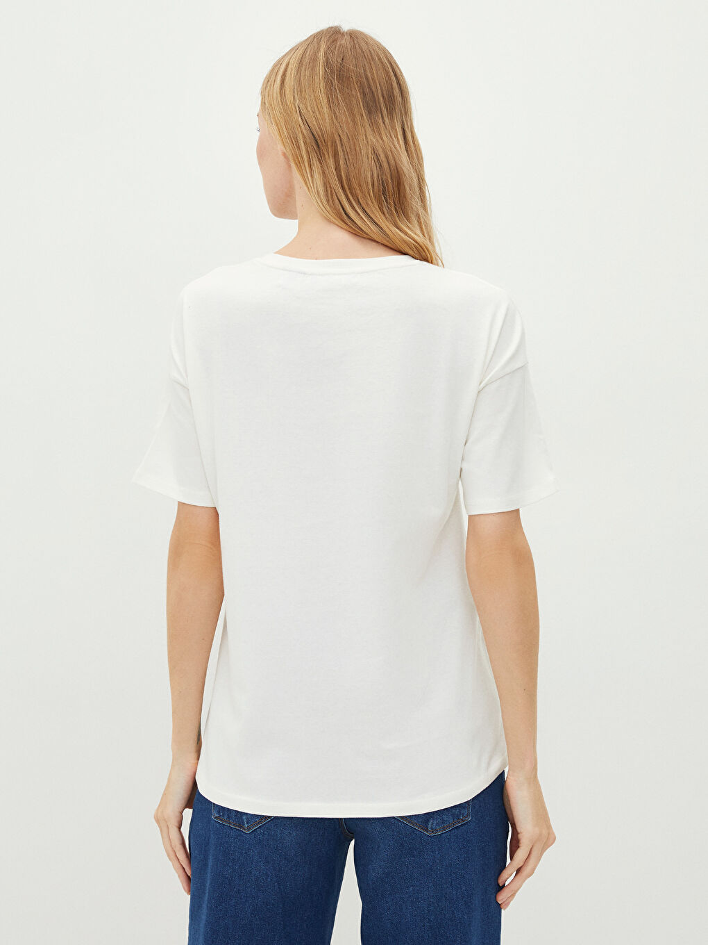 Crew Neck Daisy Duck Printed Short Sleeve Cotton Maternity T-Shirt-3