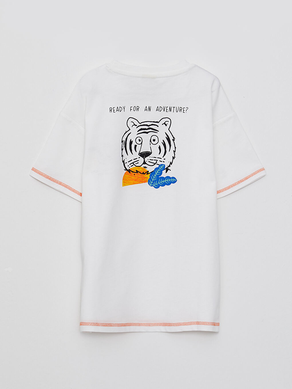 Crew Neck Printed Short Sleeve Cotton Boy T-shirt-1