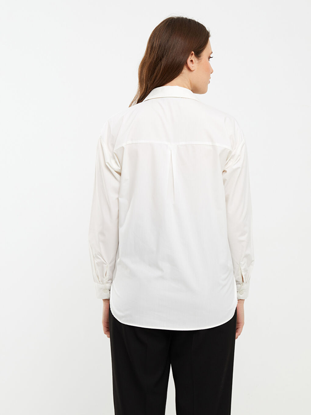 Buttoned Regular Long Sleeve Poplin Maternity Shirt -S2FP64Z8-FDU