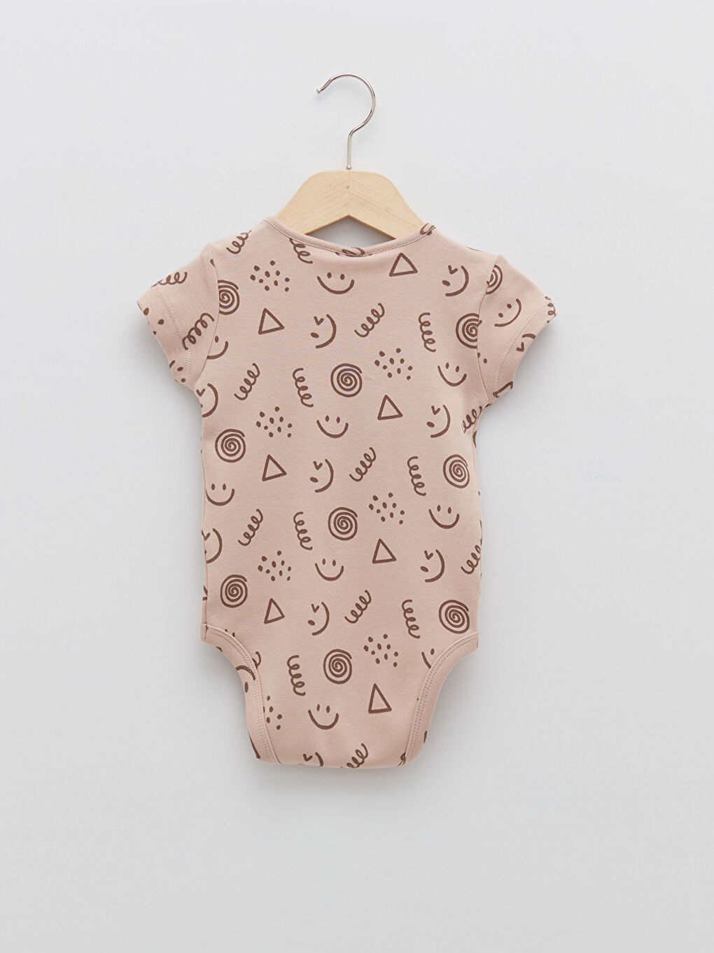 Crew Neck Short Sleeve Printed Baby Girl Body with Snap Crotch-1
