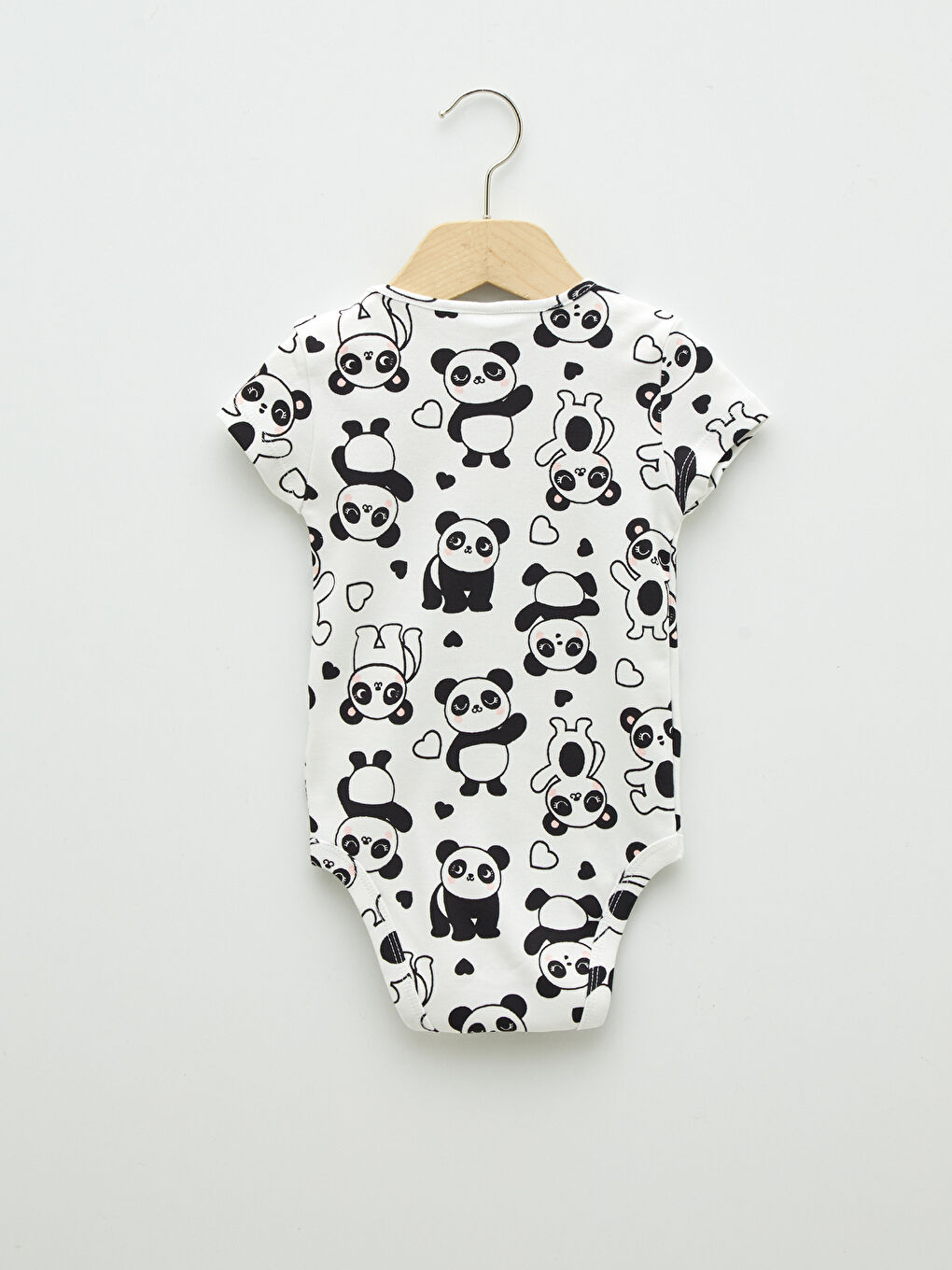 Crew Neck Short Sleeve Printed Cotton Baby Girl Snap Body-1