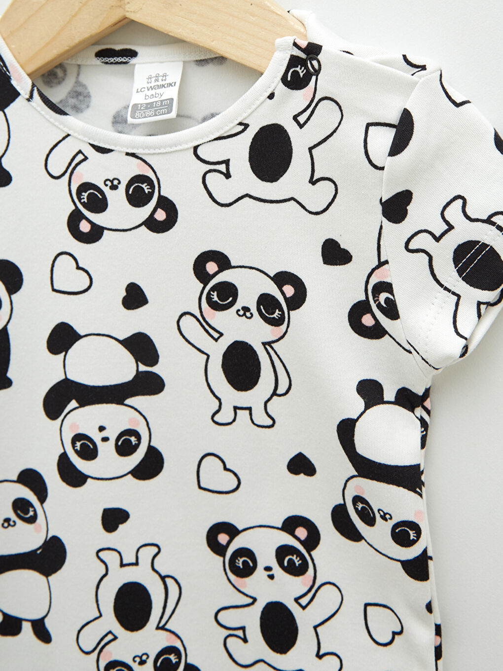 Crew Neck Short Sleeve Printed Cotton Baby Girl Snap Body-2