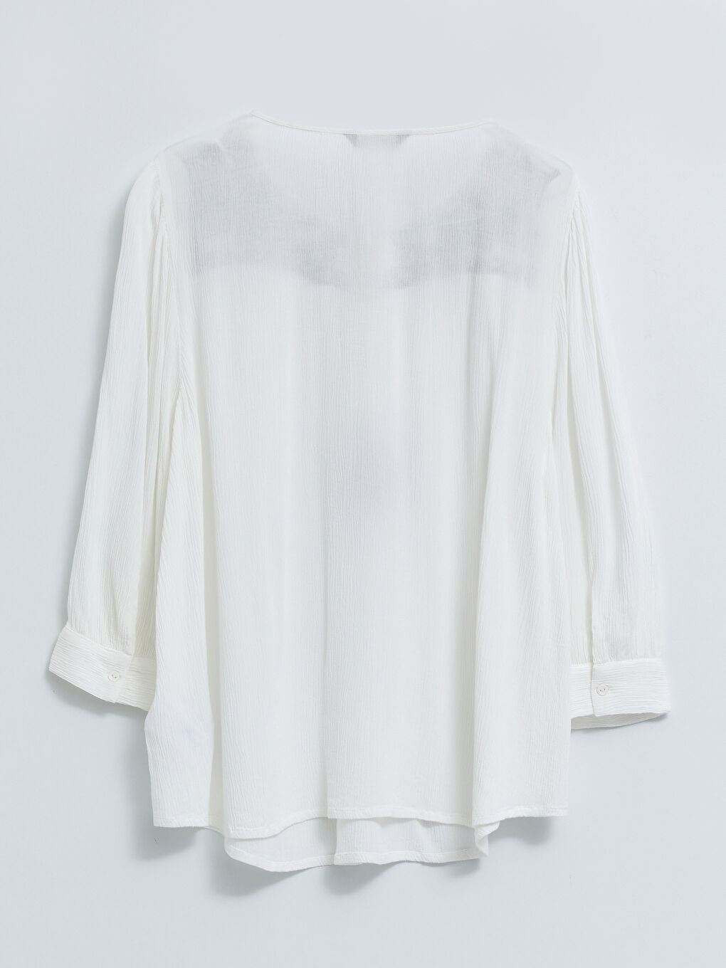 بلوزة ياقة مربوطة مطرزة قماش كِشكِش للسيدات-7