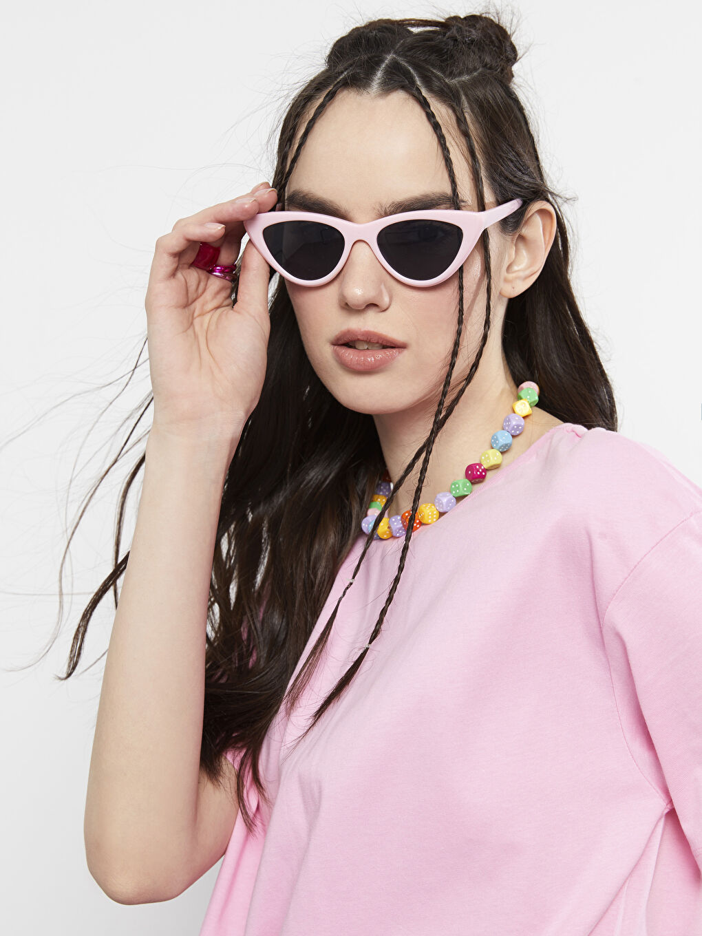 Okrugli izrez, štampano slovo, kratki rukav, pamučna ženska majica-7